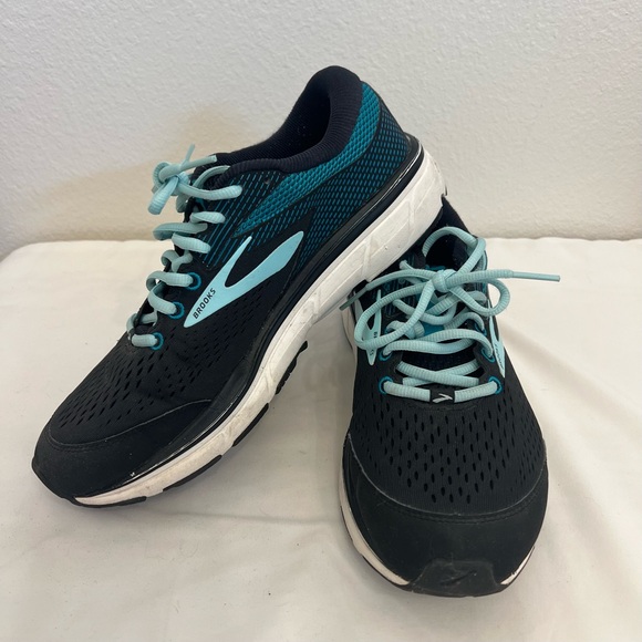 Brooks Dyad 10 Running Shoe Sneaker Women’s Size 10.5 Wide - Black/Blue - Picture 1 of 8
